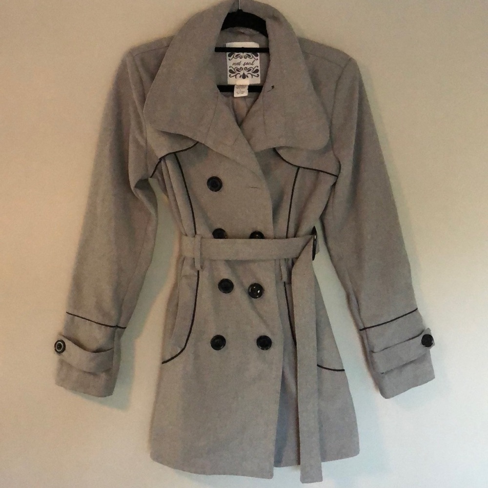 Grey wool winter coat